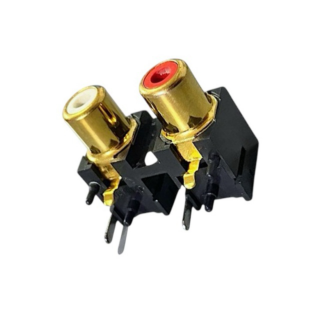 ซ็อกเก็ต RCA ตัวเมีย 2 ช่อง (แดง-ขาว) แบบลงปริ้นท์ RCA Jack PCB Mount Twin สำหรับ DIY Audio และงานซ่อมเครื่องเสียง