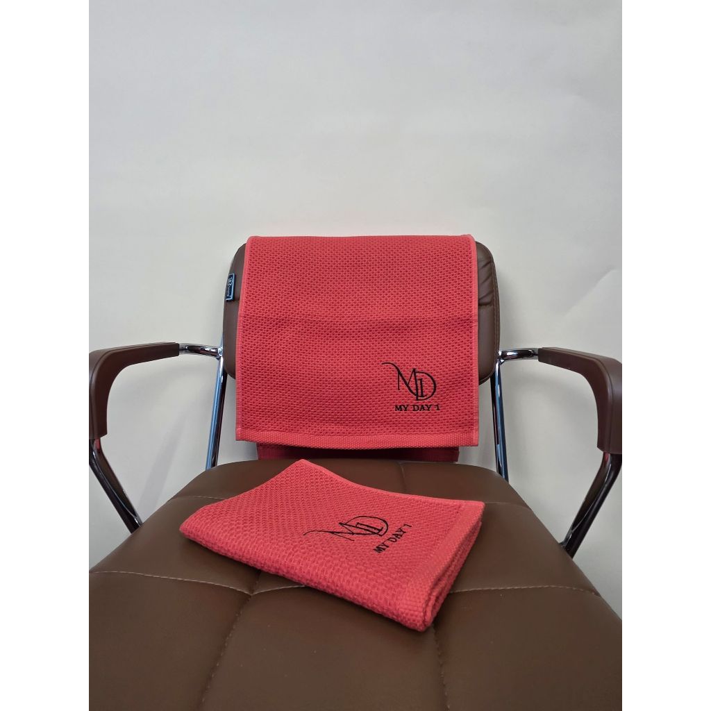 My Day 1 ผ้าเช็ดผม รังผึ้ง สีแดง 32*72 cm Size S