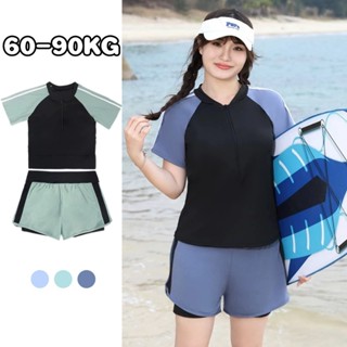🌴60-90KG🌴ชุดว่ายน้ําสาวอวบ ทูพีช ชุดว่ายน้ําผู้หญิง ขนาดใหญ่…