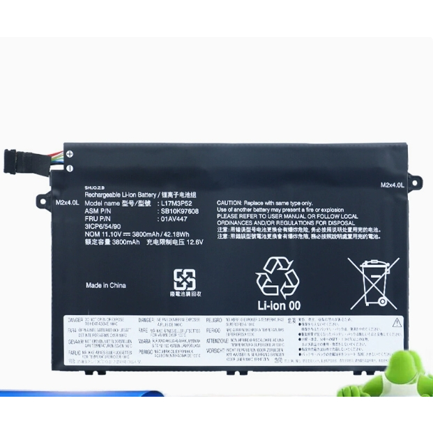 แบตเตอรี่ใหม่สำหรับ Lenovo 01AV446 01AV446 / 448 L17M3P52 L17C3P51 L17L3P51