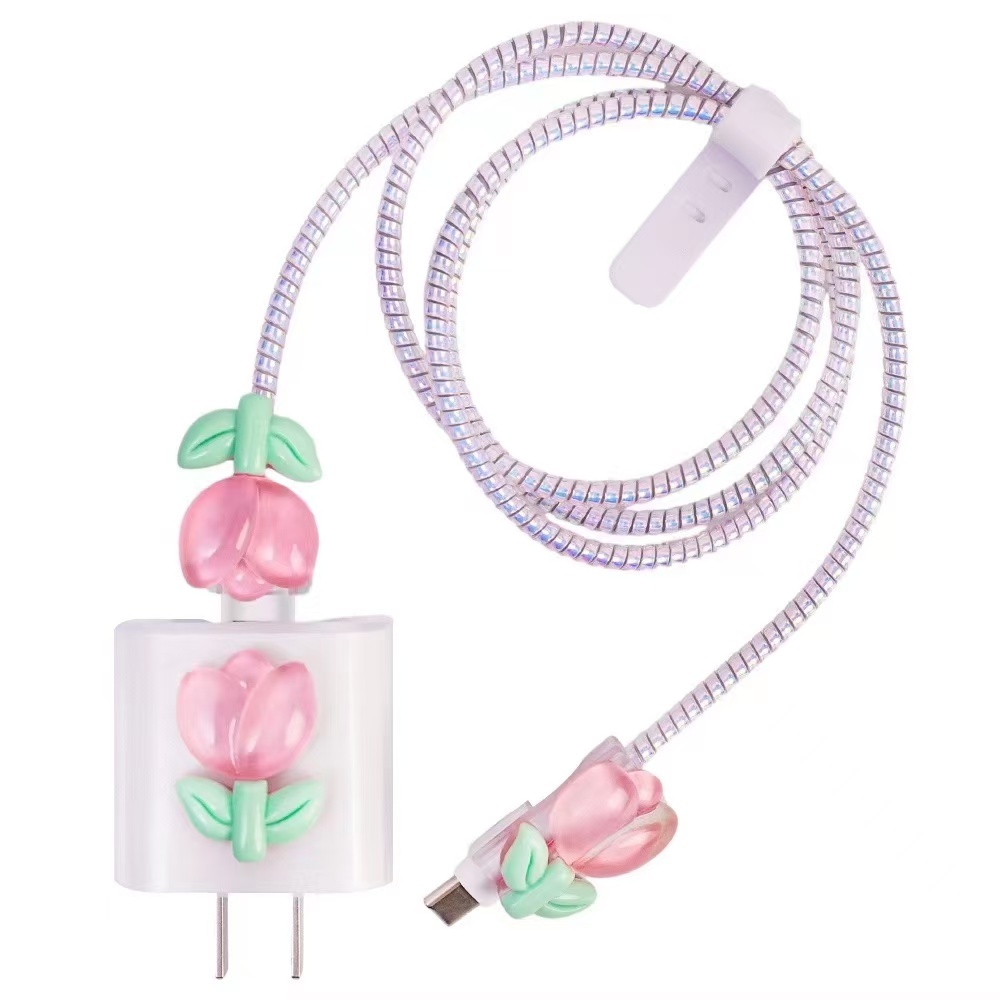 ชุดแต่งถนอมสายชาร์จ หัวชาร์จ สําหรับชาร์จ Power Adapter 18W/20W (1เซตมี5ชิ้น ) ลายการ์ตูนน่ารักๆ - รูปที่ 6