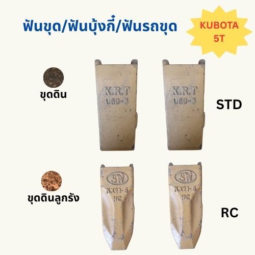 ฟันKUBOTA-5T / ฟันแมคโคKUBOTA-5T /ฟันบุ้งกี๋KUBOTA-5T /ฟันแบคโฮKUBOTA-5T/เล็บขุดKUBOTA-5T+น็อต