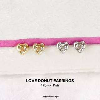 ต่างหู Love Donut earrings ก้านเงินแท้ S925 - TheGreenBox