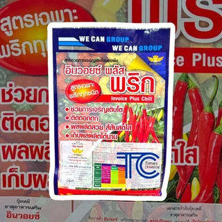 อินวอยซ์พลัส 1 กิโลกรัม ปุ๋ยเร่งการเจริญเติบโต คละสูตร มะเขือ พริก ถั่วฝักยาว หน่อไม้ฝรั่ง หอม-กระเทียม ยาสูบ