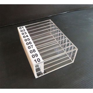 กล่องใส่บัตรผู้มาติดต่อ 10 ช่องเล็ก สีใส