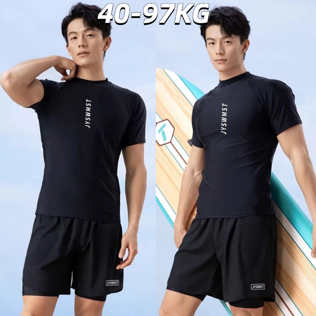 ‍HOT ‍ชุดว่ายน้ําผู้ชาย ทูพีช ชุดดำน้ำ กันUV ผ้า2ชั้น เป็นยางยืด สามารถใส่ดำน้ำได้ ราคา ถูกที่สุด ดีลบีเคเค รูปภาพหลัก
