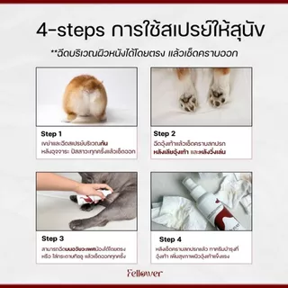 Fellower สเปรย์เช็ดก้นสุนัขและแมว Evosina ดูแลจุดซ่อนเร้นหลังขับถ่าย ลดกลิ่นอับ ไถก้น คันก้น ปลอดภัยเลียได้ 100ml