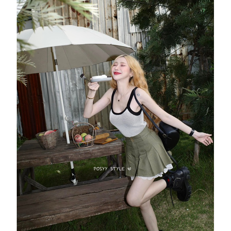 สายเดี่ยวไหมพรม possy เฉพาะเสื้อ