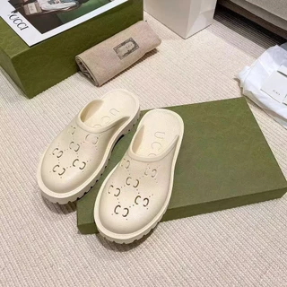 Size 35-45 รองเท้าผู้หญิงเปิดส้นGGส้นตึก เท้าอวบใส่ได้สบาย ส้นสูง 5.5cm.