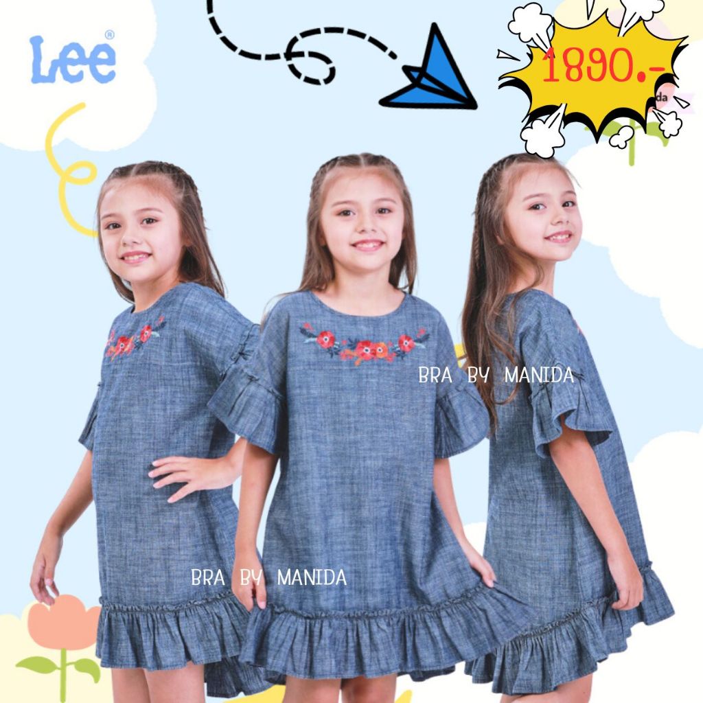 LEE KIDS แท้ 100%  งานใหม่ ป้านห้อยครบ ชุดเดรสเด็กผู้หญิง SEASONAL FIT รุ่น LK K1020502  ราคา 1890.-