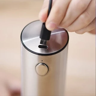เครื่องบดพริกไทยไฟฟ้า ชาร์จ USB ปรับระดับความหยาบได้ ตัวเครื่องสแตนเลส สำหรับบดพริกไทย เกลือ และเครื่องเทศ