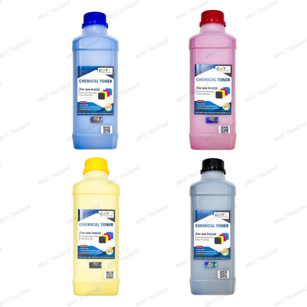 ผงหมึกสี CET CHEMICAL TONER Xerox 500g แบบขวด C2270/2275/3370/3375 C4470/4475/5570/5575 7535/7545/7556/7830/7835/7970