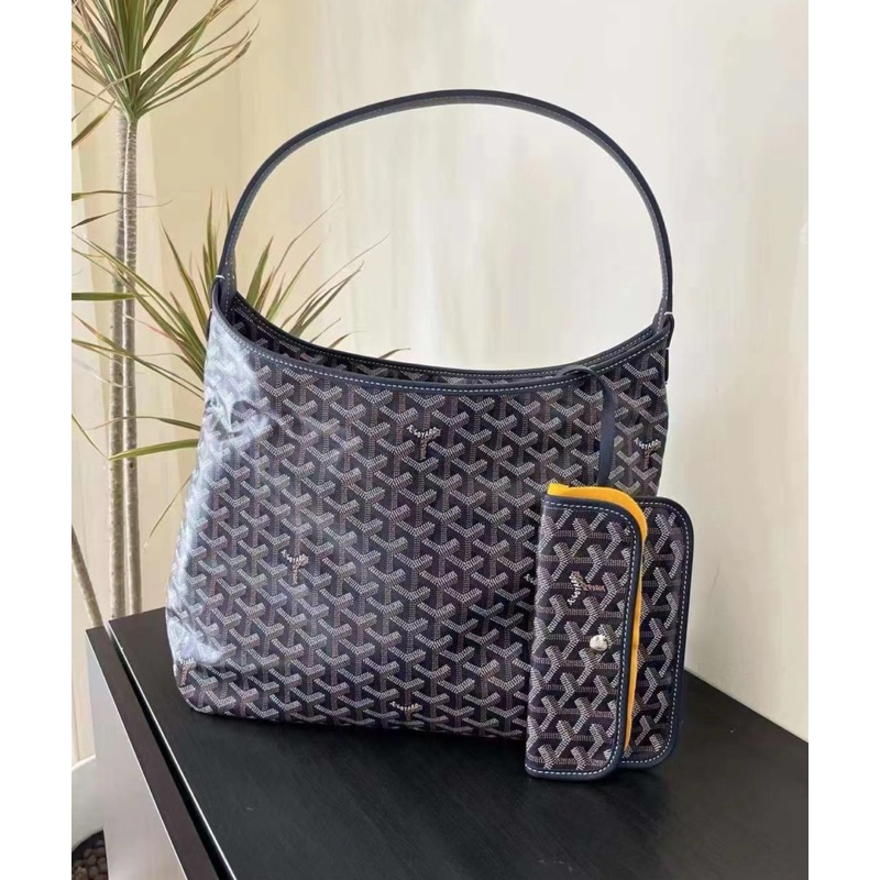 🔥  100% แบรนด์ใหม่แท้ GOYARD Bohème Hobo ผ้าใบ / หนังวัสดุกระเป๋าสะพายเดี่ยว ✨
