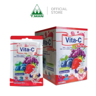 Vita C Chewy เยลลี่วิตามินซี น้ำตาลน้อยกว่าเดิม รสผลไม้รวม (1 กล่อง 20 ซอง)