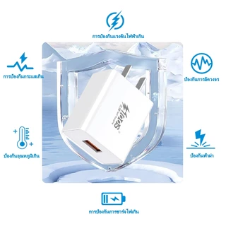 ชุดชาร์จ Megix U18 สายชาร์จ USB + หัวชาร์จ 22.5w QC3.0 3.4A ชาร์จเร็วสุดๆ [สำหรับ TypeC/Micro/iphone]