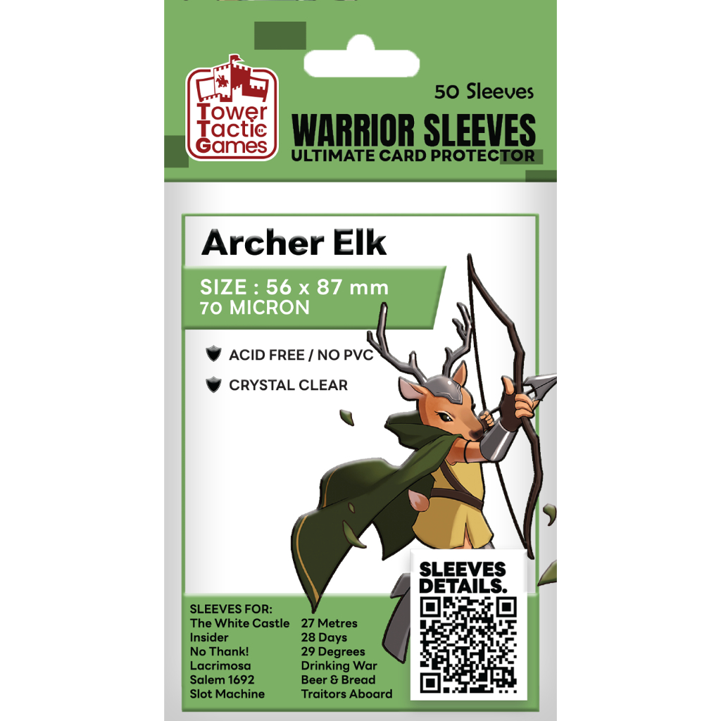 SLEEVES ซองใส่การ์ด ซองการ์ด WARRIOR SLEEVES FOR BOARDGAME&CARDGAME - TOWER TACTIC GAMES บอร์ดเกม/การ์ดเกม