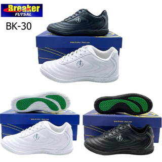 BREAKER FUTSAL รุ่น BK-30 รองเท้าผ้าใบพื้นฟุตซอลสีขาว สีดำ ไซส์ 36-44 (XRZE)