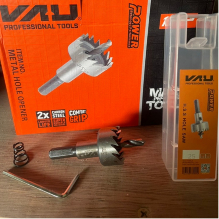 Bkk Tools โฮลซอเจาะเหล็ก ไฮสปีด HSS ชุดดอกโฮลซอ VAU ขนาด 16-55 mm. ดอกเจาะท่อ PVC อลูมิเนียม (1 Pcs)