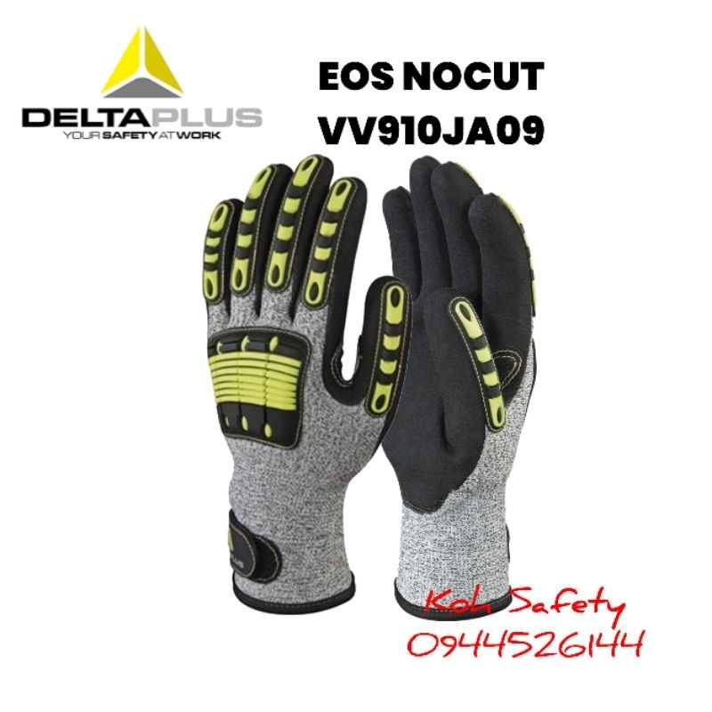(ของแท้​100​%)​ ถุงมือนิรภัย​ DELTA​ PLUS​ รุ่น​VV910​JA EOS​ NOCUT​ ถุงมือกันบาด​ กันกระแทก​ มาตรฐาน​ยุโรป​