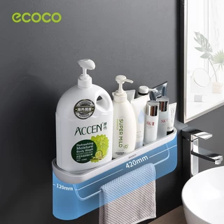 ecoco ชั้นวางของในห้องน้ำ ไม่ต้องเจาะผนัง ที่วางของติดผนัง มีกาวแถม ชั้นวางห้องน้ำ รุ่น E1923