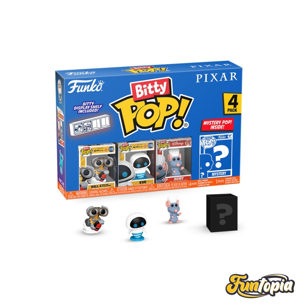 Funko Bitty POP! (75469) - WALL-E, EVE, Remy Bitty POP!: Pixar  (Pack 4)