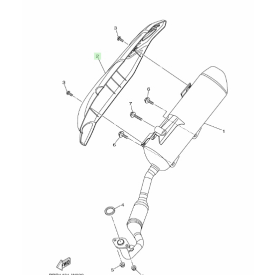 B6HE471800 แผงกันท่อ NMAX 2020-2024 แท้ YAMAHA B6H-E4718-00