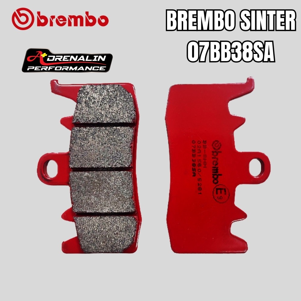 ผ้าเบรคหน้า Brembo 07BB38SA เกรด sinter สำหรับ BMW G310R, F800R, S1000XR, R1200GS ('13>), Panigale m
