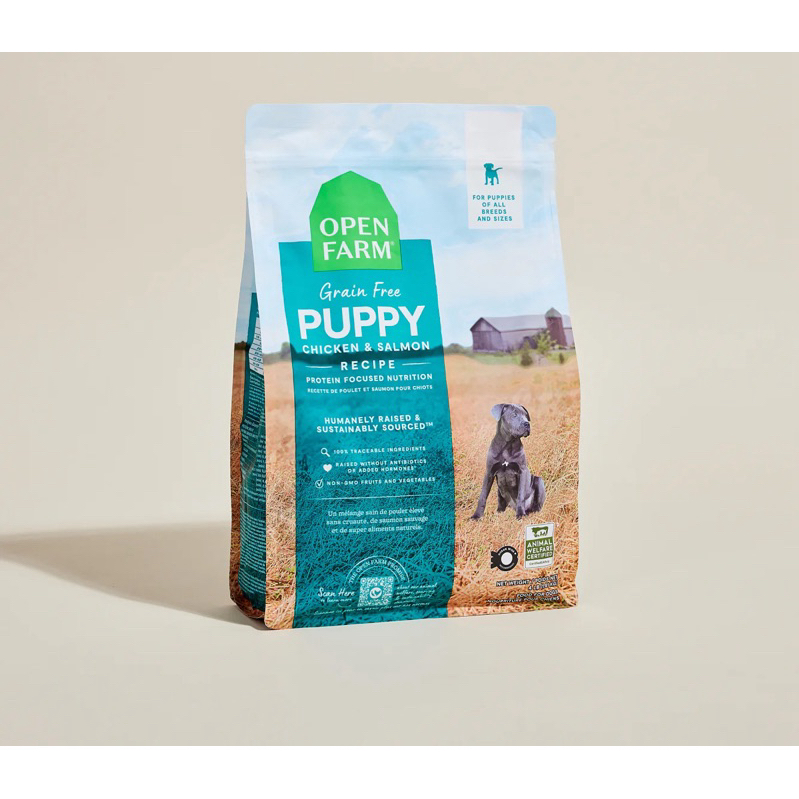 อาหารสุนัข Open Farm สูตร Grain Free Puppy Chicken & Salmon Recipe สำหรับลูกสุนัข ขนาด 1.81 kg