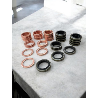 แหวนรองน็อตน้ำมัน กับ เกลียวเบรค ทองแดงกับแบบมียางโอริง