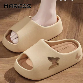 MARCOS พร้อมส่งจากไทย รองเท้าแตะพื้นนมสดที นพื้นสูงเจาะรูหัวใจกันน้ำ กันลื่นใส่ง่าย ไม่เจ็บเท้า