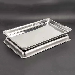 [ซื้อ 1 แถม 5] 31*21*2cm 410 ถาดสแตนเลส ต่อการใช้งาน ถาดสี่เหลี่ยมไว้ใส่อาหาร ถาดใส่ขนม ถาดเสิร์ฟ ไร้สารปนเปื้อน ทนทาน