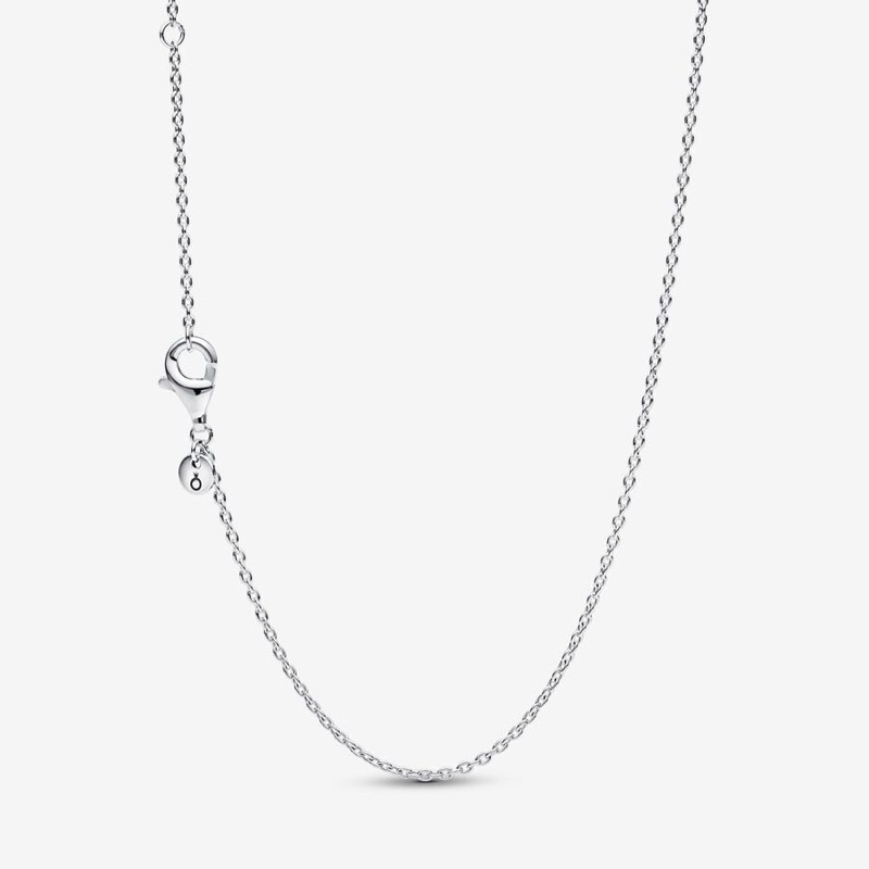 (ของแท้💯 พร้อมส่ง🔥) Pandora Classic Cable Chain Necklace แพนโดร่า สร้อยคอ เส้นเปล่า ยาว45 ซม ขนาด1.2 mm ปรับระดับได้