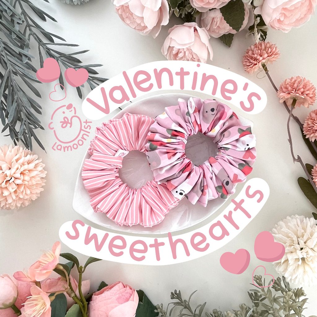 Lamoonist scrunchies • Fluffy • Valentine's sweethearts