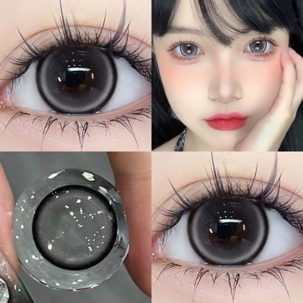 คอนแทคเลนส์ เลนส์ไฮโดเจล นิ่มสบายตา ค่าอมน้ำสูง Lucky Victory  รายเดือน สี Jewelry Grey (ค่าสายตาปกต