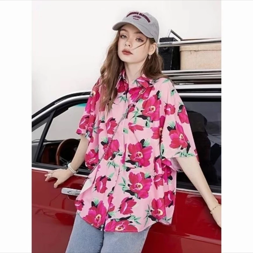 เสื้อเชิ้ตฮาวายแขนสั้น ลายดอก ผ้าไหมอิตาลี thumbnail 3