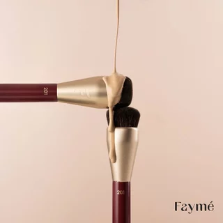 Fayme แปรงรองพื้น เฟย์เม่ ลงรองพื้น คุชชั่น ทรงกลม ขนแน่นนุ่ม เนียนไม่เป็นเส้น แปรงพรีเมี่ยม (201)