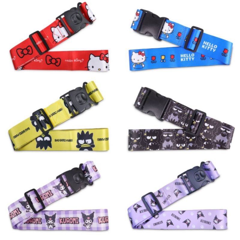 สายรัดกระเป๋าเดินทาง Sanrio งานญี่ปุ่น ขนาดยืดได้ตั้งแต่ 93.5-174 cm กว้าง 5 cm มี ลาย ราคา 159 บาท