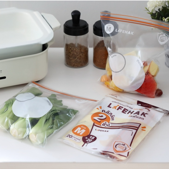 ถุงซิป คลิกล็อค 2 ชั้น Zip Bag Lock ถุงเก็บอาหาร  Food grade ถุงเก็บผัก ผลไม้ เก็บของสด - รูปที่ 5