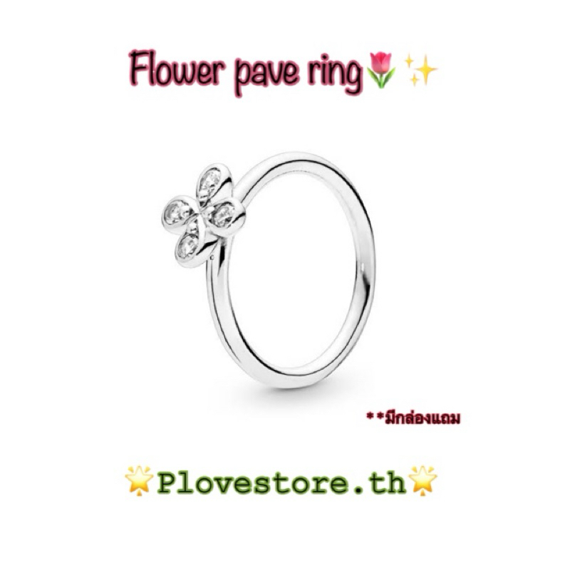 Flower silver pave ring🌷✨