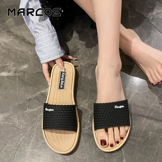 MARCOS รองเท้าแตะผู้หญิง รองเท้าแตะ รองเท้าแตะถักแสนสบาย นุ่มน่าสัมผัส ไม่บาดเท้า.