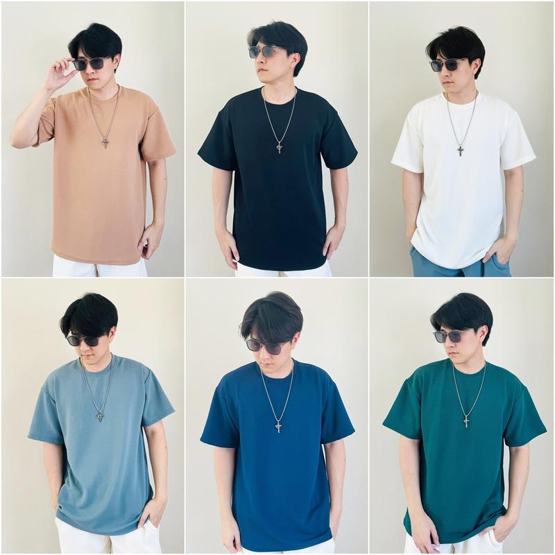 เสื้อยืดโอเวอร์ไซส์ ผ้านุ่มไม่ยับ ผ้าวูลเวฟ มีหลายสีให้เลือก