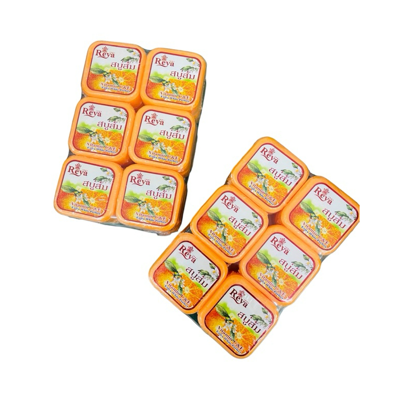 Reya สบู่เรยา สูตร ส้มวิทอาร์บูติน ผลิตภัณฑ์ทำความสะอาดผิวหน้าและผิวกาย(1แพ็คมี12ก้อน)น้ำหนักปริมาณก้อนละ 65กรัม ราคา ถูกที่สุด ดีลบีเคเค แกลเลอรีภาพที่ 3
