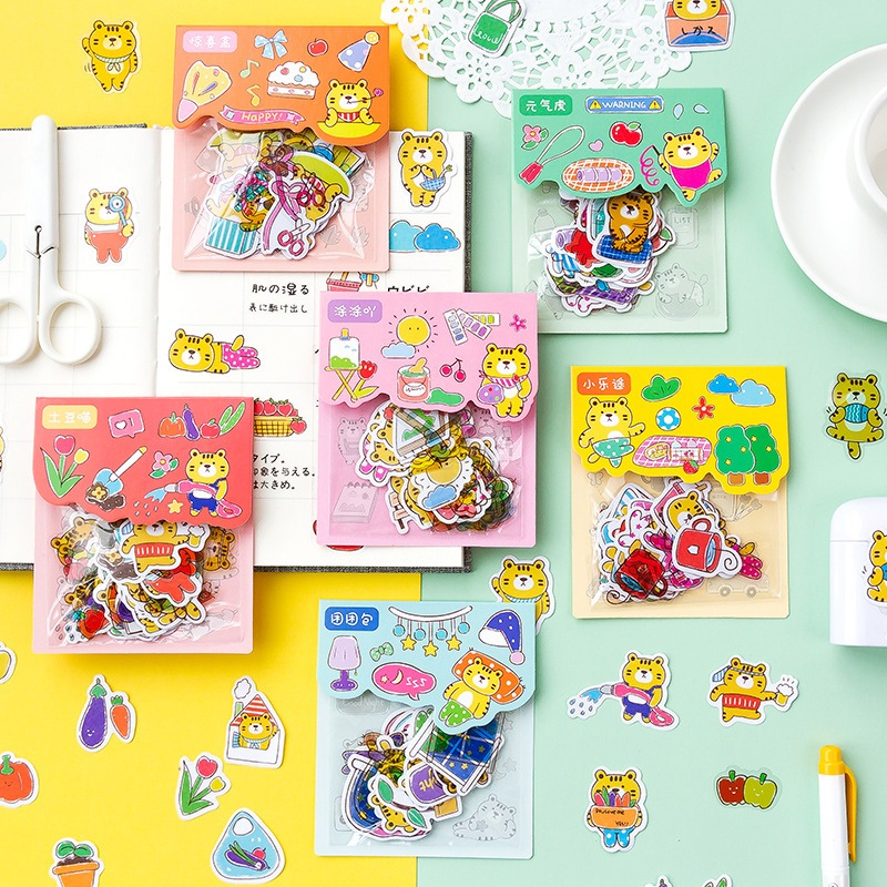 สติ๊กเกอร์น่ารัก สติ๊กเกอร์ไดคัทDIY พร้อมส่ง!!STICKER 1ซอง มีหลายแบบให้เลือก🌈