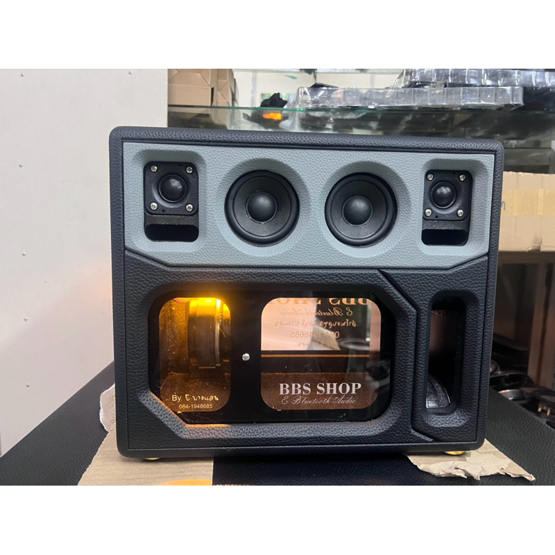 ตู้ลำโพงบลูทูธbyบีบางแสน4.5กระแทกข้างตัวท็อปของร้านBBS_SHOP