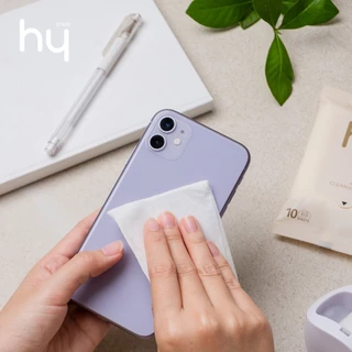 (แพค10ซอง) hy cleansing wipes ทิชชูเปียกแอลกอฮอล์ Food grade ผ้าย่อยสลายได้ ลายSSKTMMEE🌱