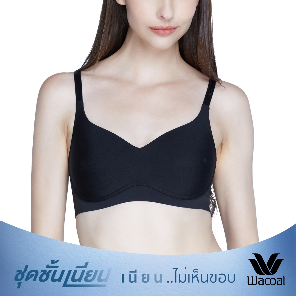 Wacoal ชุดชั้นเนียน บราไร้โครง Smart Size ไร้ตะเข็บ รุ่น WB5X21 สีดำ (BL)