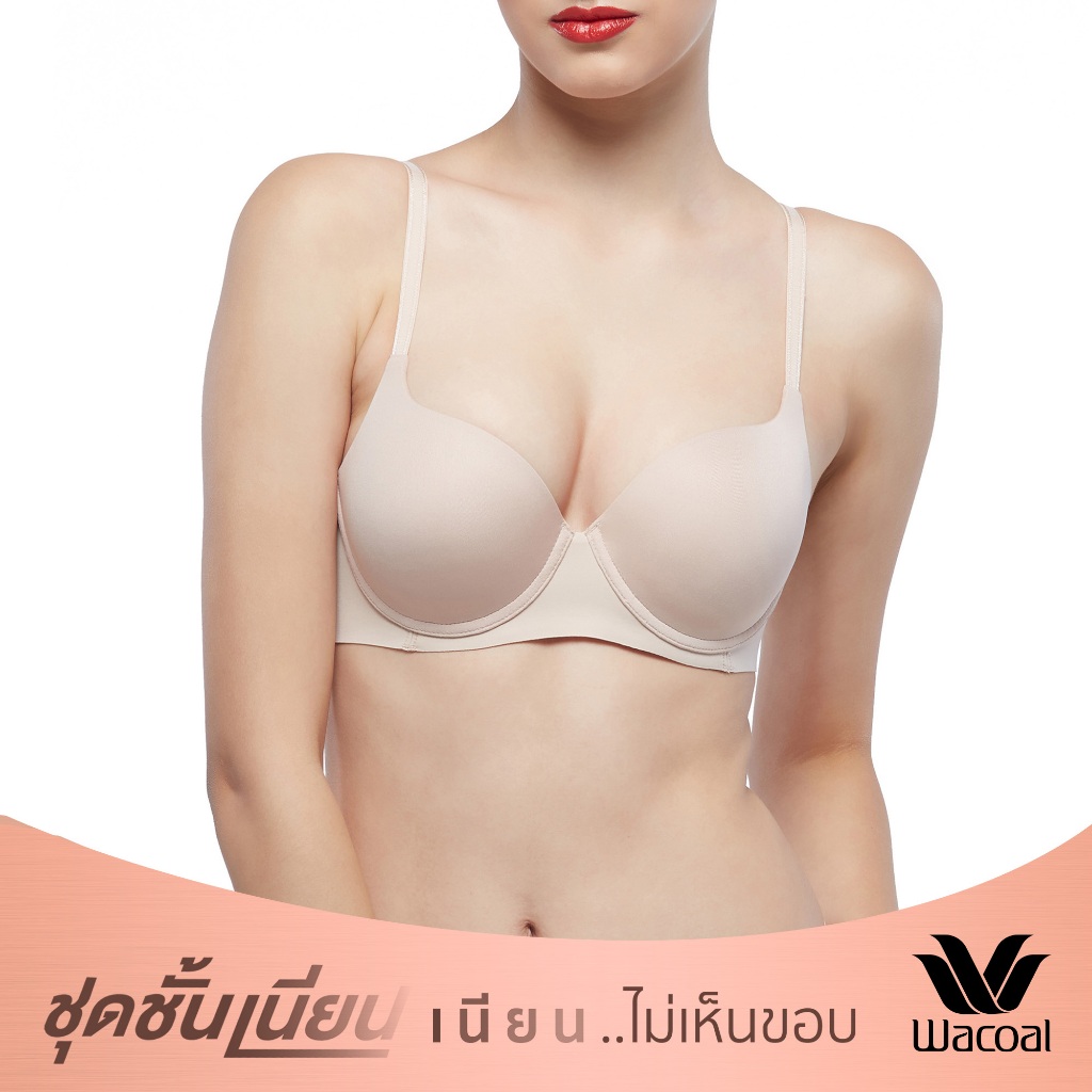 Wacoal ชุดชั้นเนียน บราดันทรงมีโครง เสริมฟองน้ำหนา รุ่น WB5P79 สีเบจ (BE)