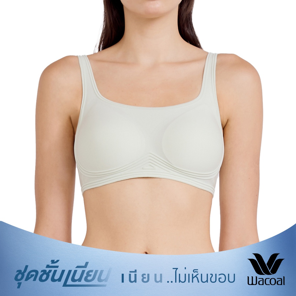 Wacoal Mood ชุดชั้นเนียน บราไร้โครง เนียนเรียบ ฟองน้ำบาง รุ่น MM1Y02 สีเขียวอ่อน (LM)