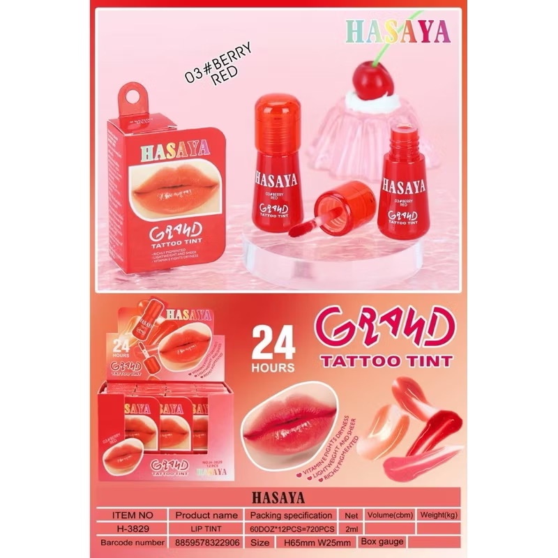 Hasaya Girl grand tattoo tint (H3829) ฮาซายา เกิร์ล ลิปทินท์ ให้ความชุ่มชื้น สีชัด ติดทน - รูปที่ 3