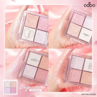 (OD1318) odbo Sinature 4 Shades Hightlighter โอดีบีโอ ซิกเนเจอร์ โฟร์ เฉดส์ ไฮไลท์เตอร์ 10g.